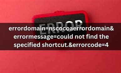 Errordomain=nscocoaerrordomain&errormessage=could not find the specified shortcut.&errorcode=4